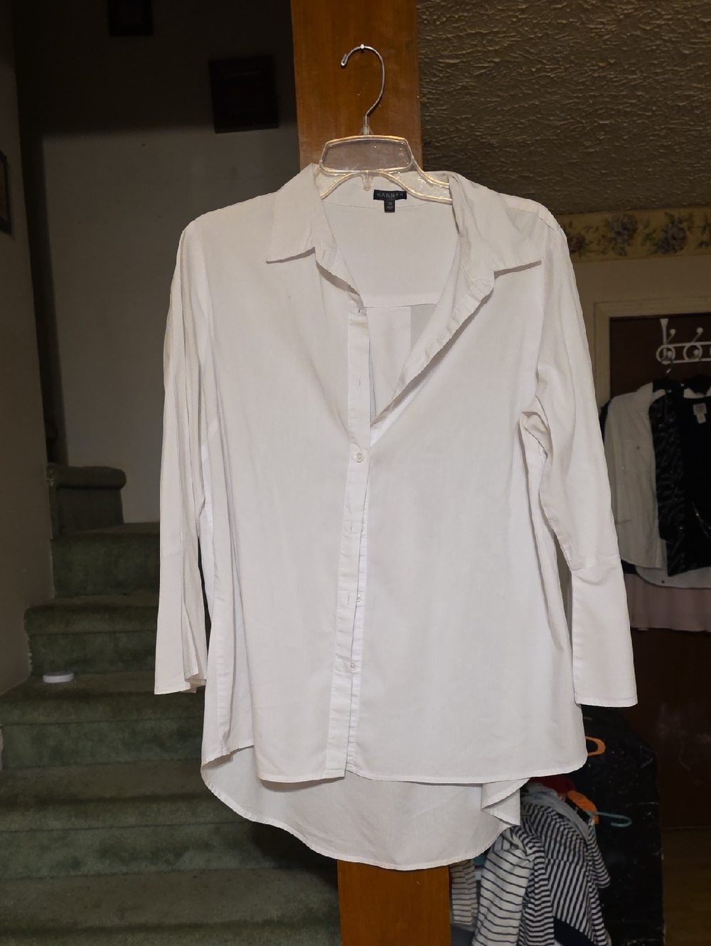 Hannah White Button-Down Oversized Blouse